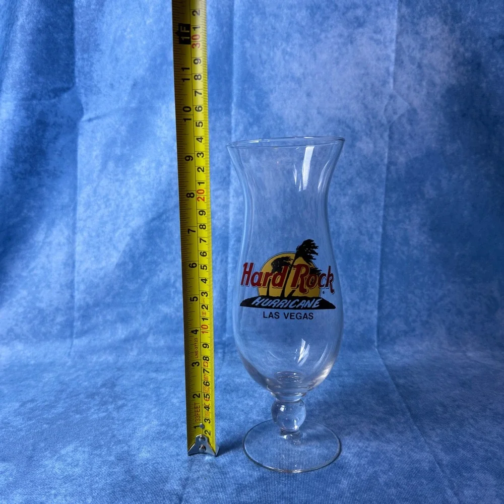 Hard Rock Cafe Las Vegas Hurricane Glass Souvenir Barware Collectible 9.5